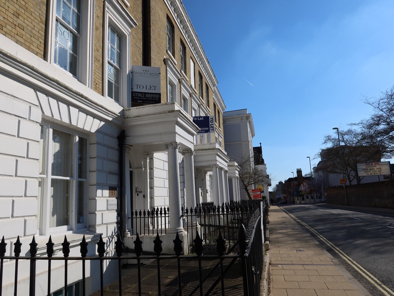 Muti-storey, muti-occupied office premises in central Winchester.